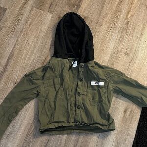 Vans Women’s Cropped Green Jacket with Hood